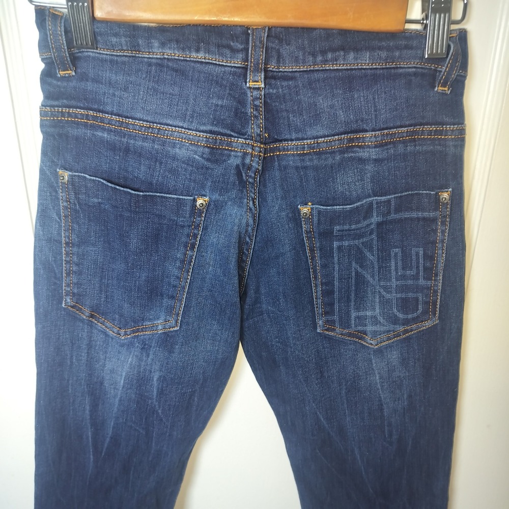 Fendi Roma Girls Dark Wash Slim Leg Jeans Embroidered Logo Back Pocket Size 12A - Picture 5 of 15